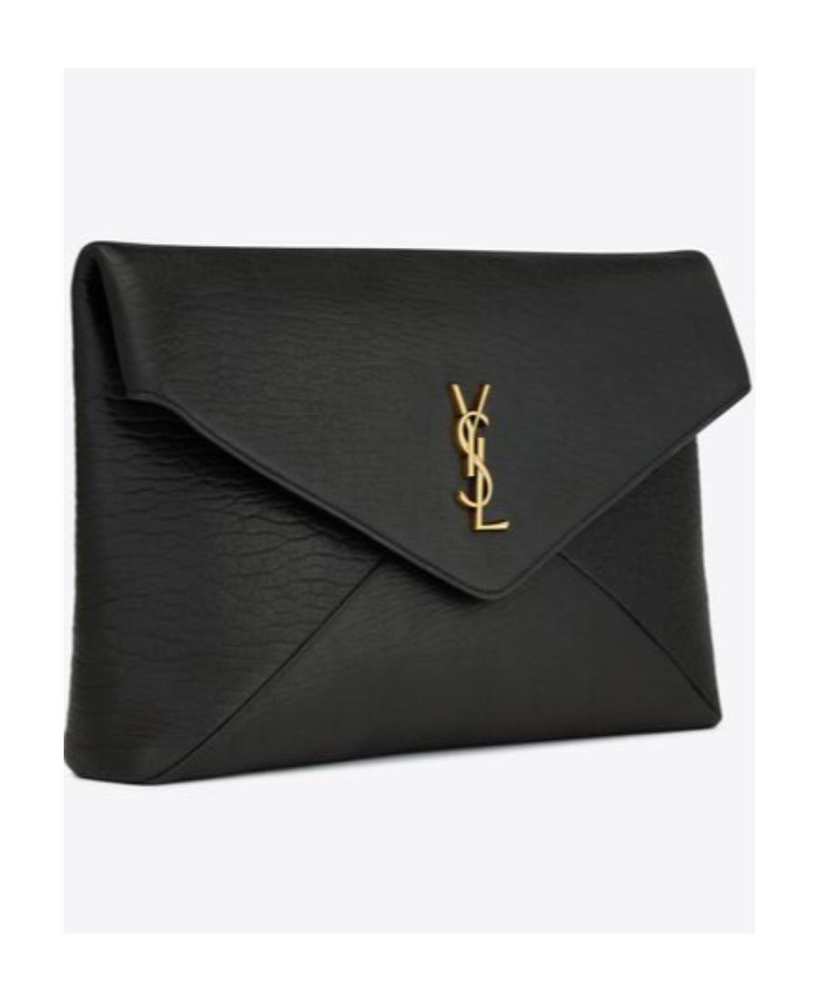 Saint Laurent Cassandre Envelope Pouch In Black