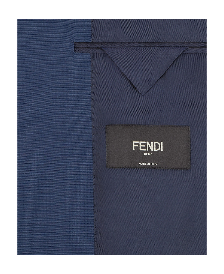 Fendi Peak-lapels Single-breasted Blazer In Blue