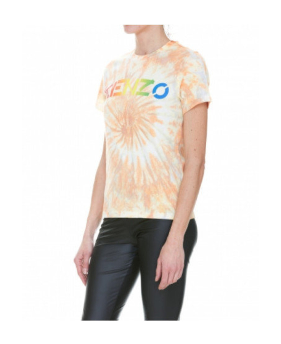 Kenzo Logo Tie-dye T-shirt In Nude