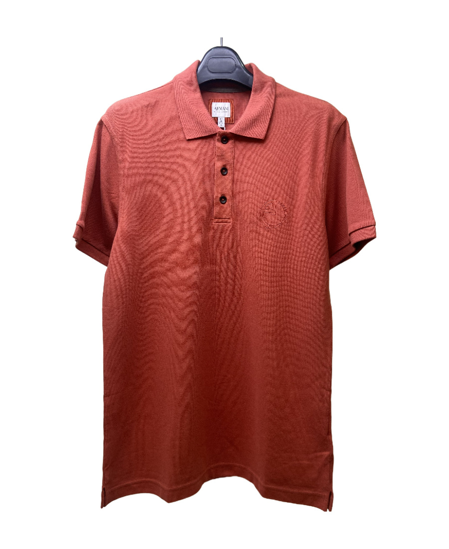 Armani Collezioni Logo Lapel Polo Shirt In Red