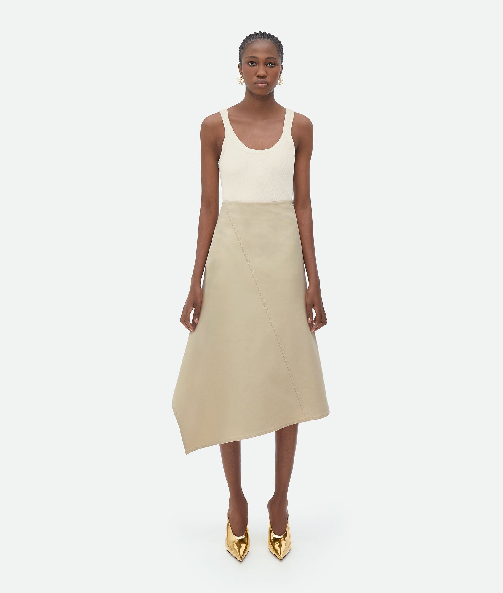 Bottega Veneta Irregular Skirt In Nude
