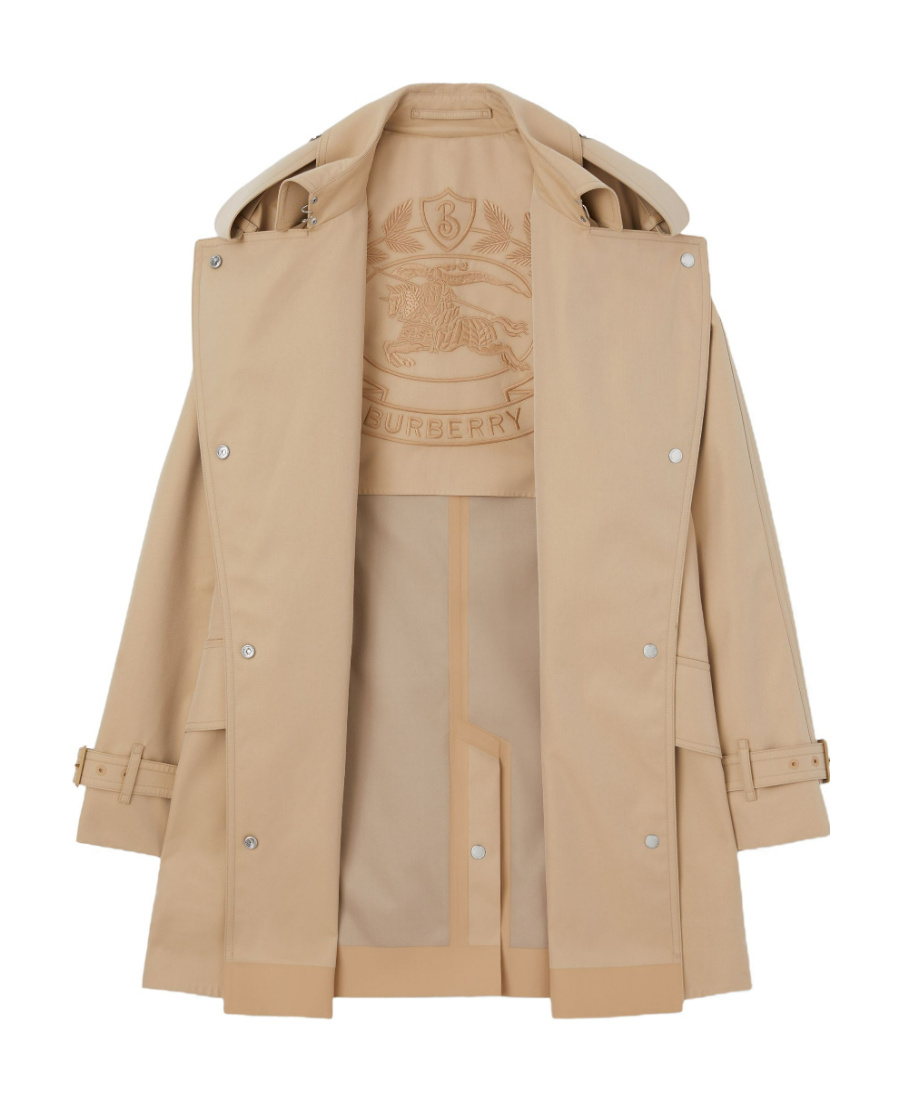 Shop Burberry Bonded Cotton Gabardine Trench Coat In Nude