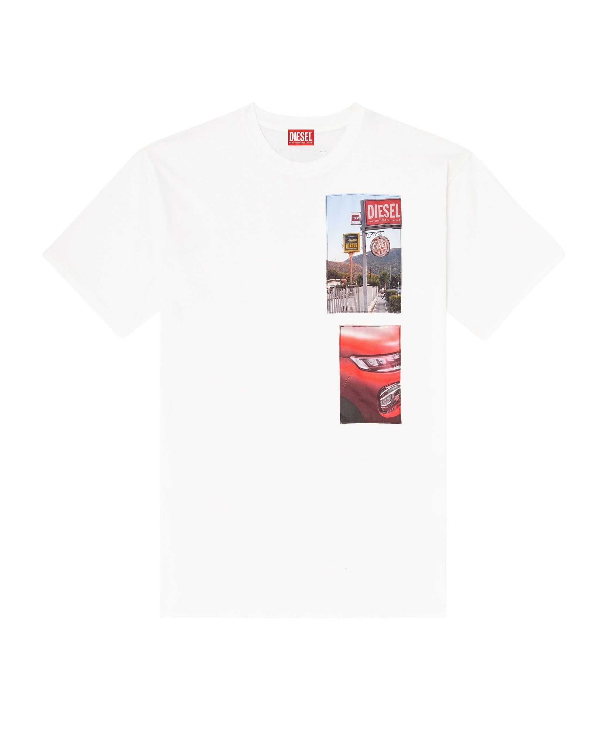 Diesel Mens 141 T-boxt-t3 Graphic-patch Cotton-jersey T-shirt In White