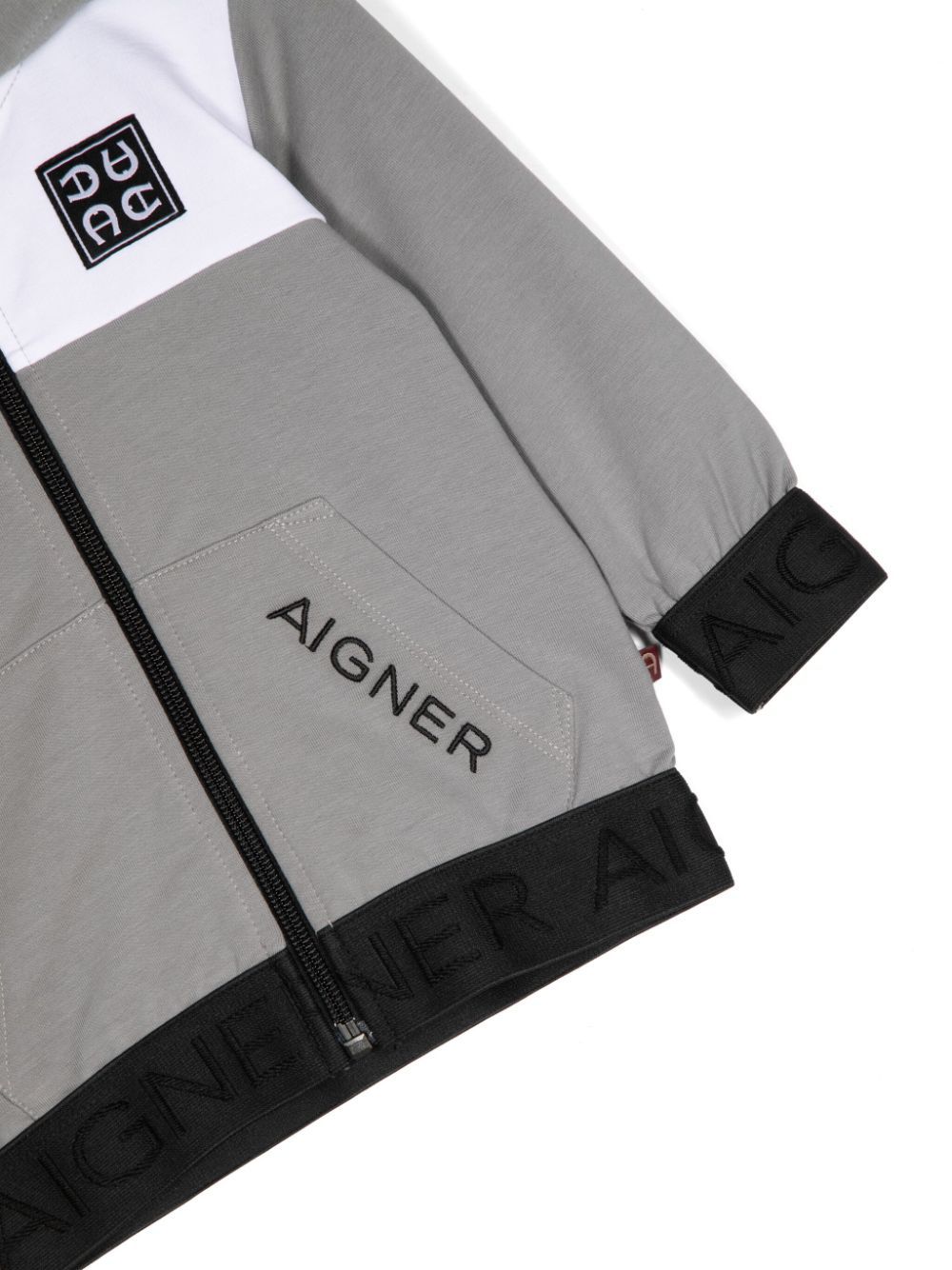 AIGNER LOGO-EMBROIDERED HOODED JACKET