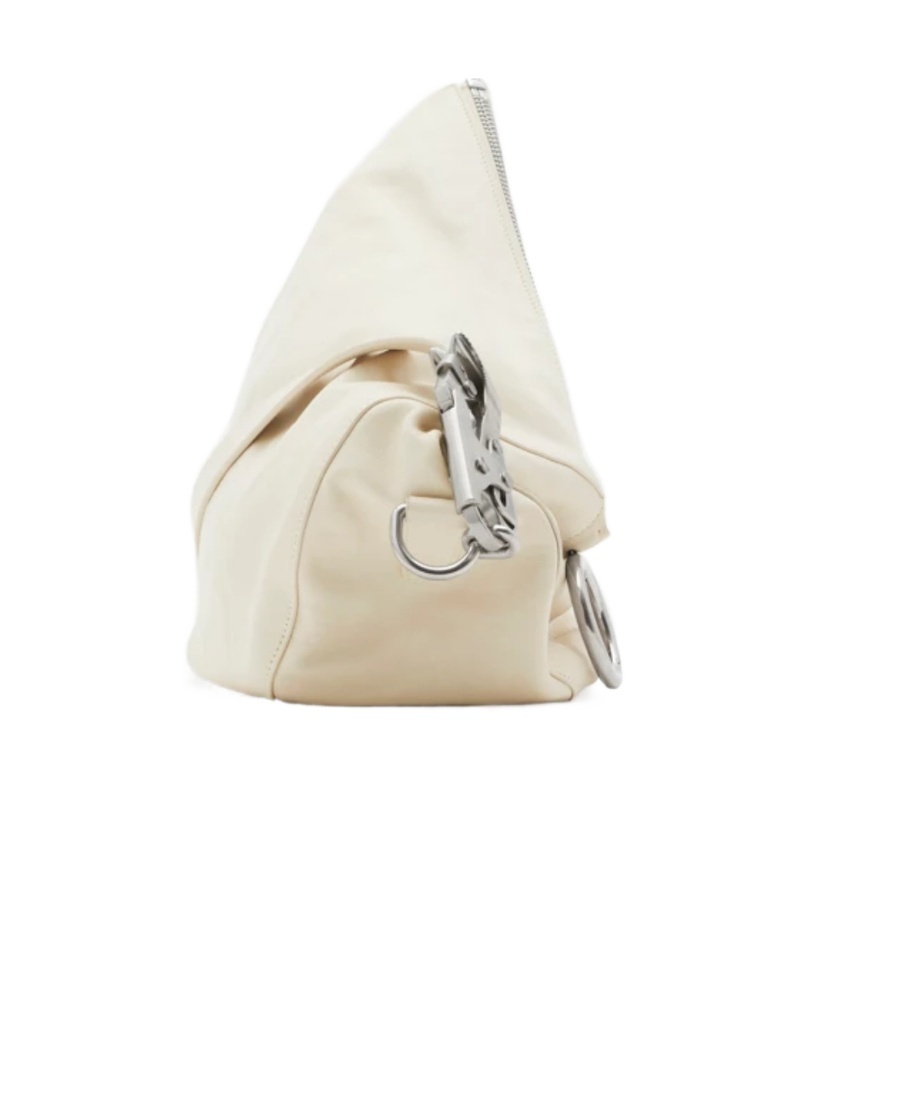 Burberry Medium Knight Leather Tote Bag In White