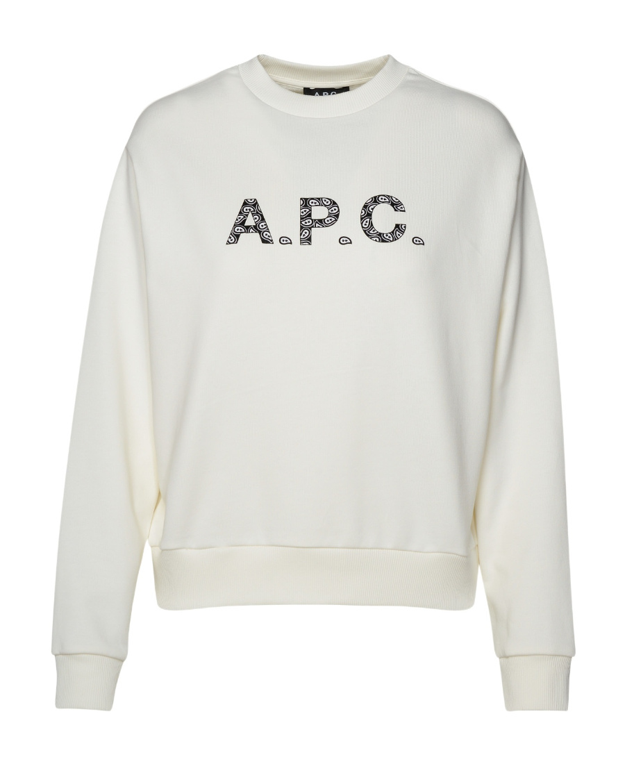 Apc A.p.c. Logo-printed Crewneck Sweatshirt In White