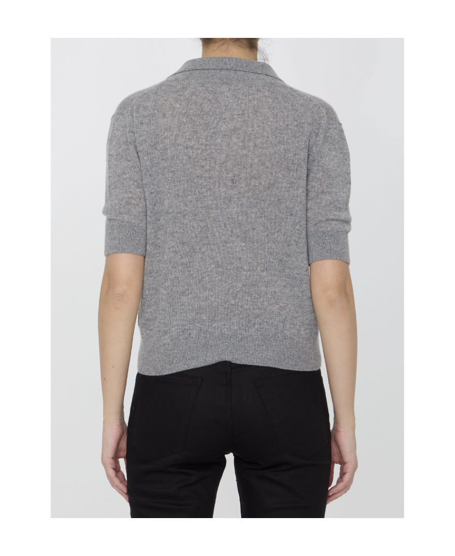 Khaite Shrunken Jo Cashmere Top In Gray