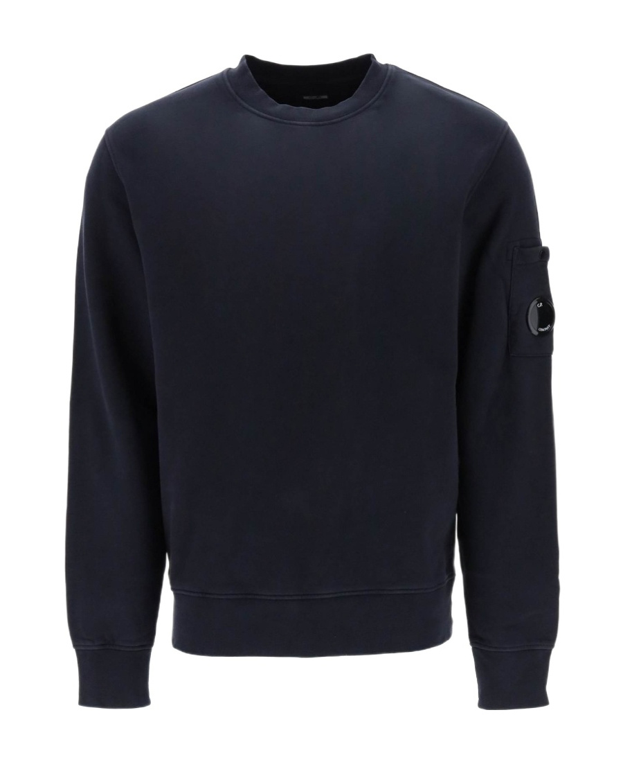 Shop C.p. Company Logo-patch Cotton Sweatshirt In Black