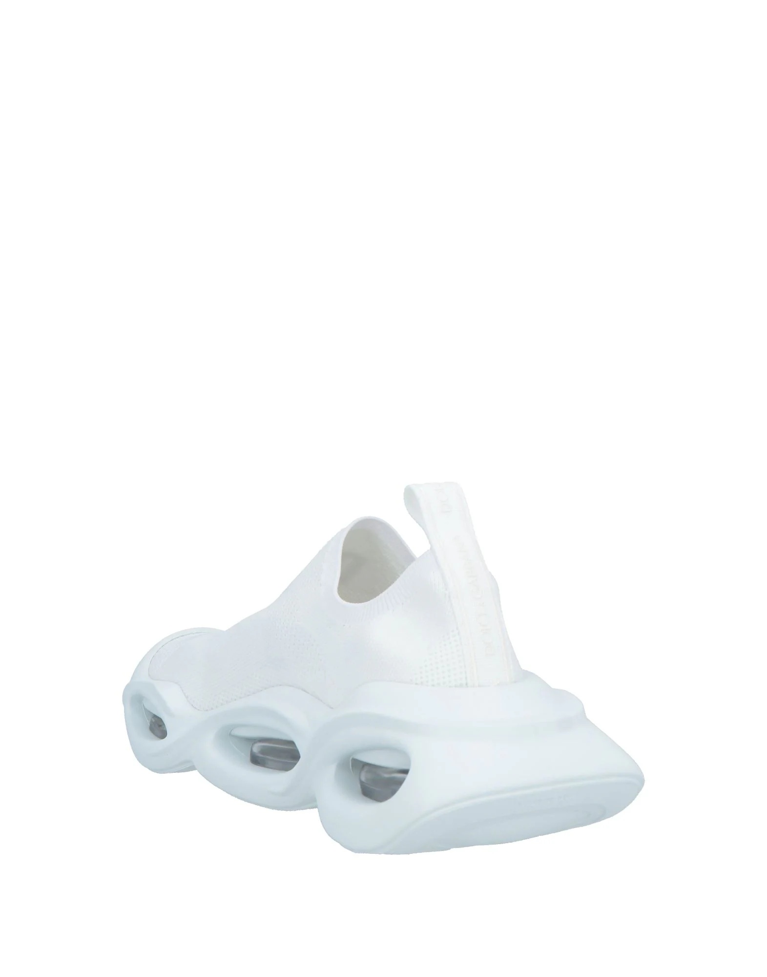 Dolce & Gabbana Solid Color Leather Platform Sneakers In White