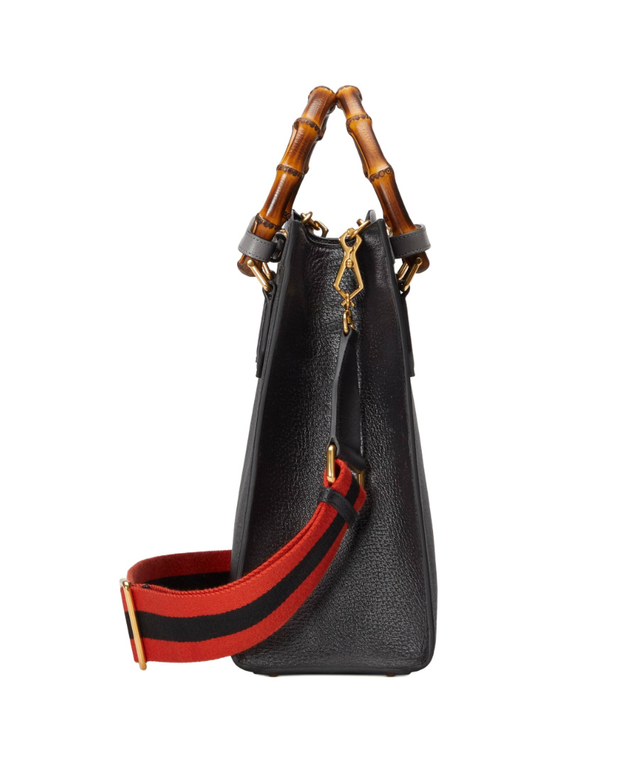Gucci Diana Small Leather Tote In Black