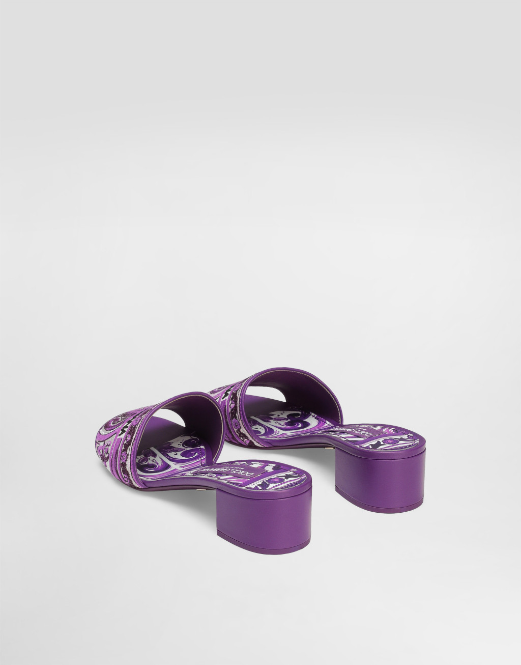 Dolce & Gabbana Women Maiolic Print Slide Sandals