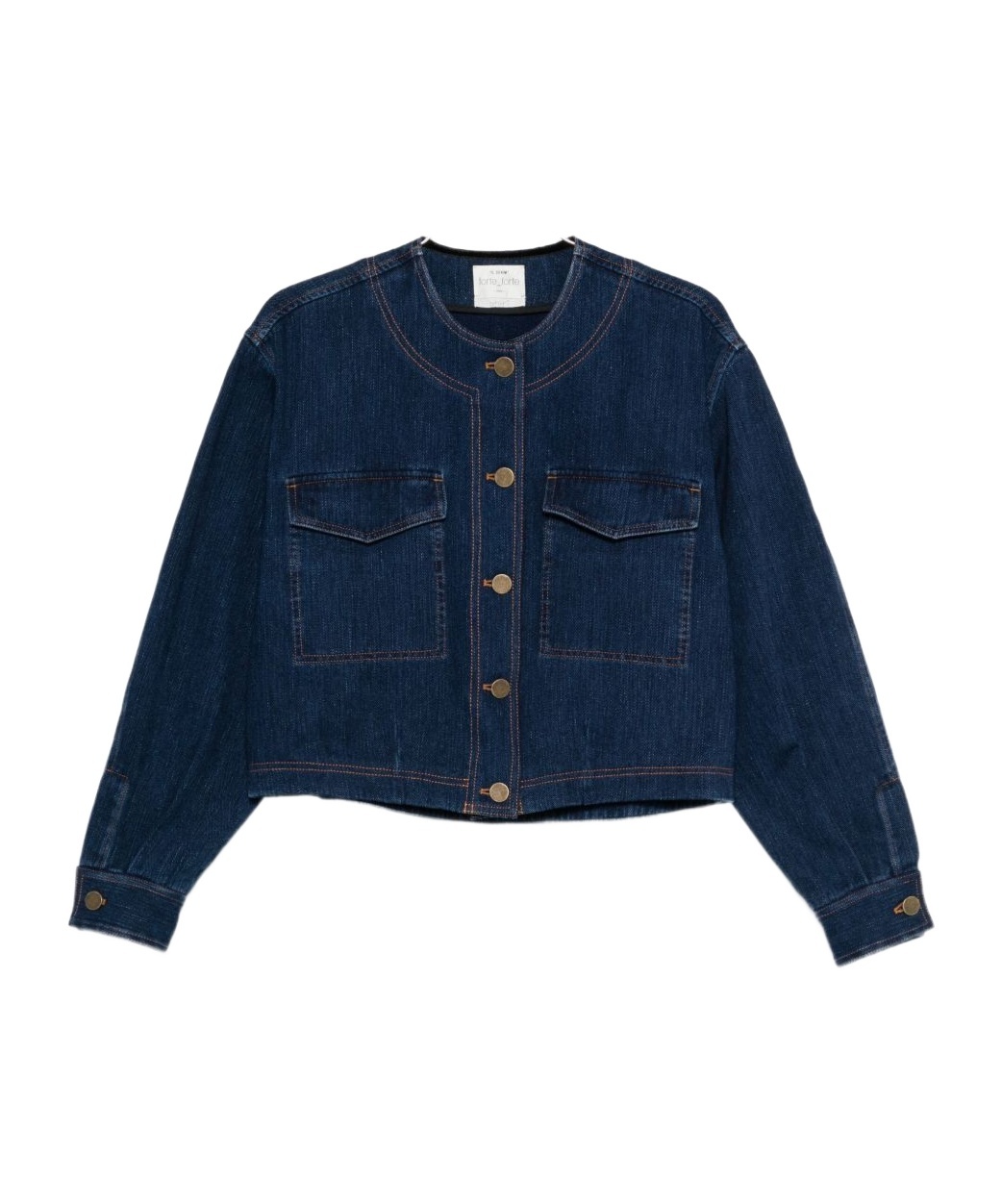 Forte Forte Cotton Overshirt With Chest And Patch Pockets In Blue