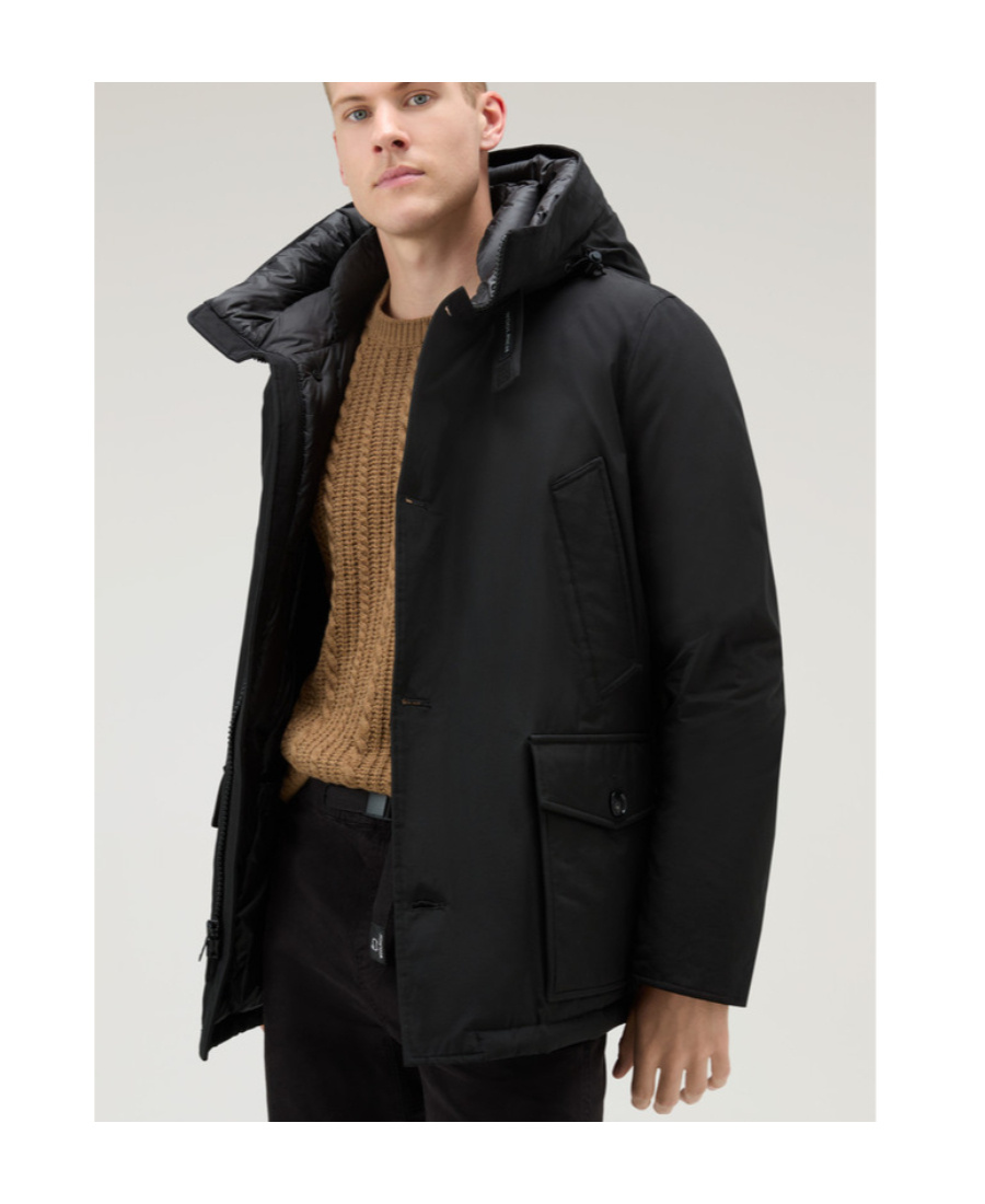 Woolrich Arctic Anorak In Ramar Cloth In Black