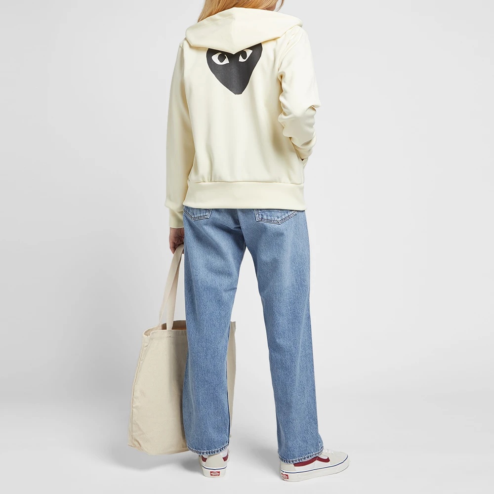 Shop Comme Des Garçons Play Classic Heart-shaped Jacket In White