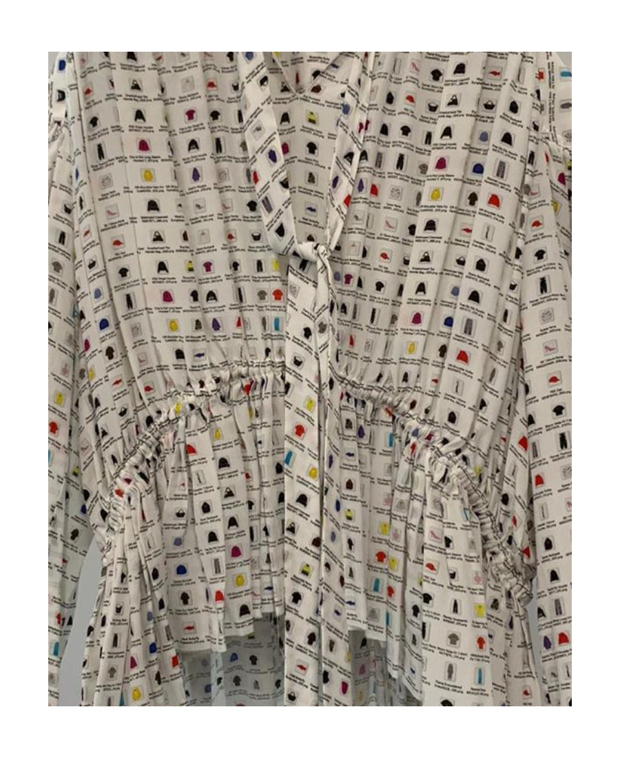 Balenciaga Printed Long-sleeved Blouse In White