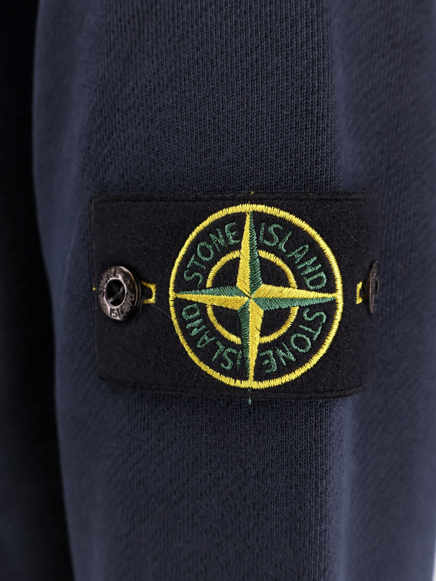 Stone Island Cotton Crew-neck Sweatshirt Arm Pocket In Blue