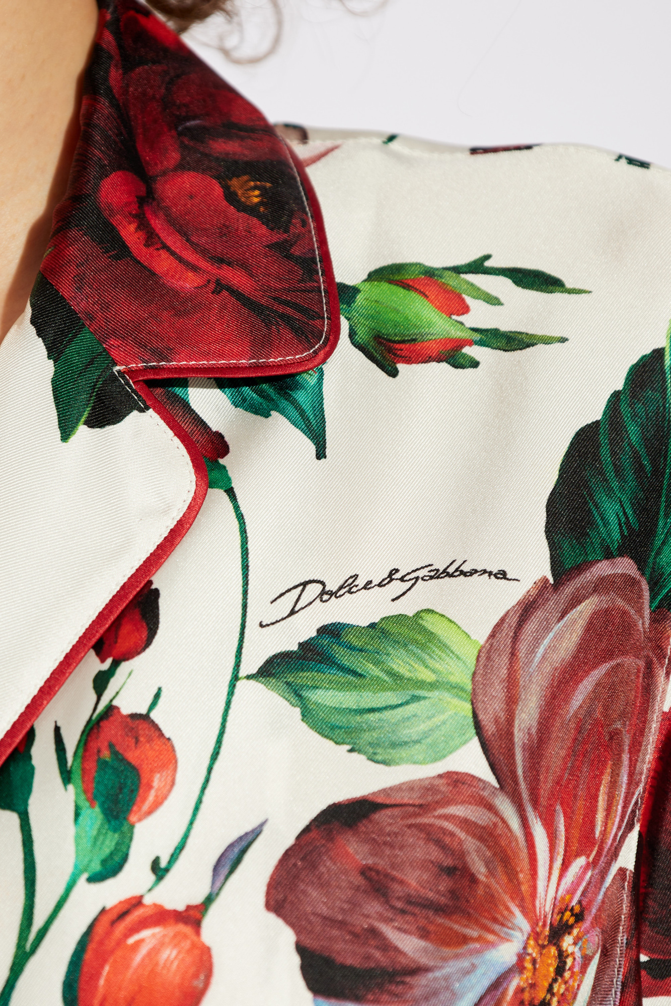 Dolce & Gabbana Women's Rose Print Pajama Shirt | Size 42 | F5i89t Color Is1zdha5pd In Multicolor