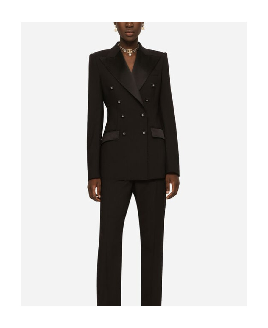 Dolce & Gabbana Satin And Duchesse Tuxedo Jacket In Black