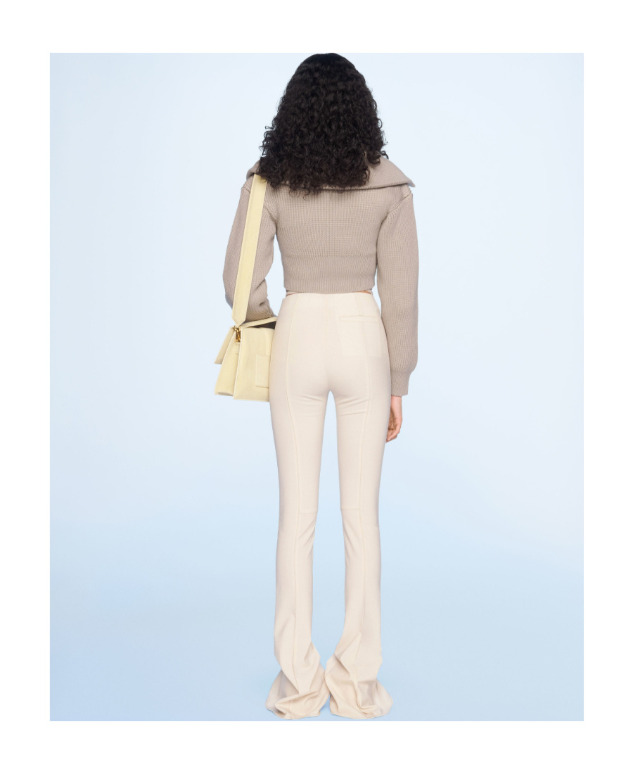 Jacquemus High-waisted Flared Trousers In Nude