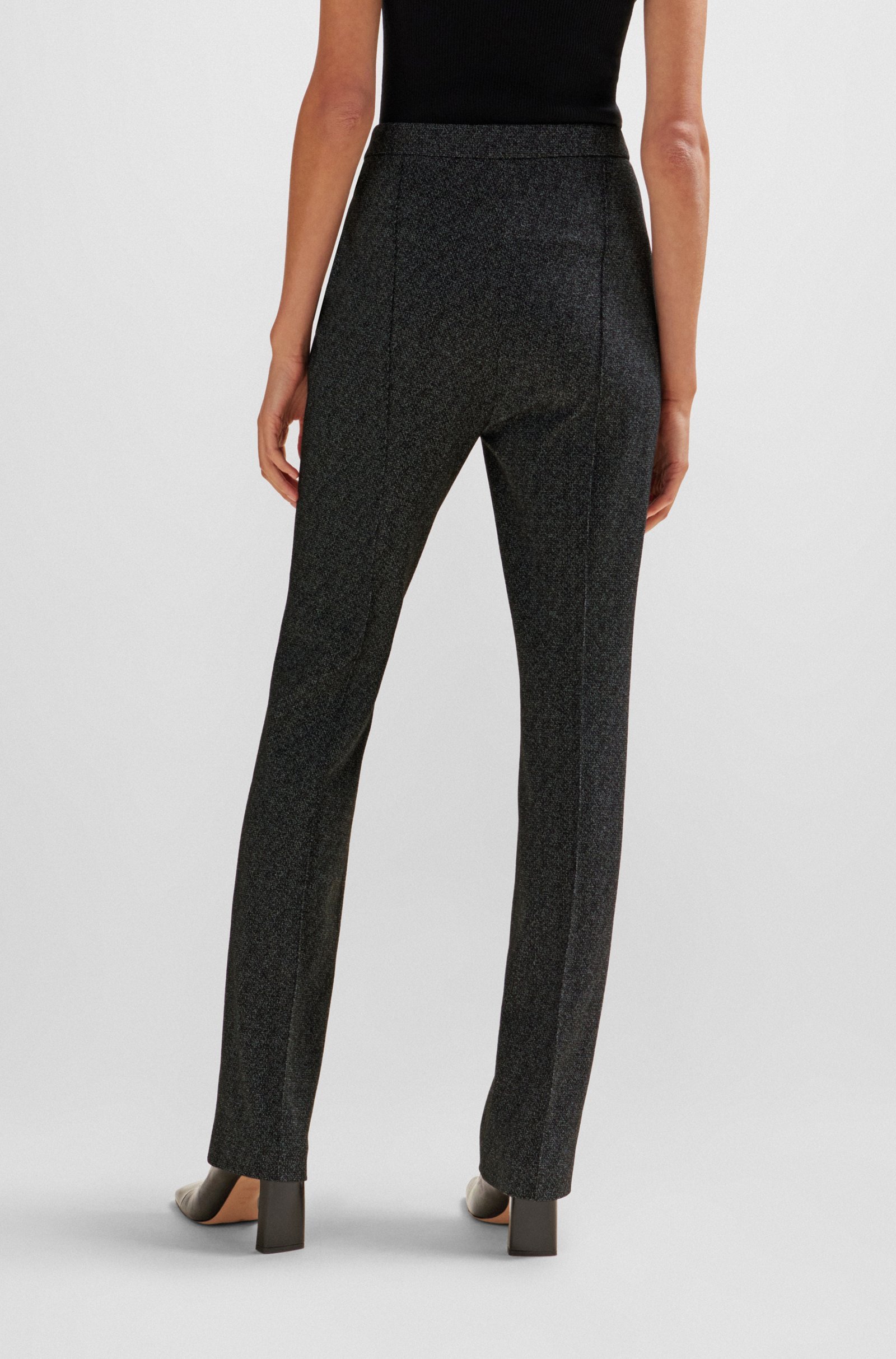 Hugo Boss Elastic Plain Knitted Casual Trousers In Black