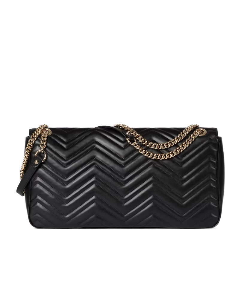Gucci Large Marmont Quilted Shoulder Bag In Black