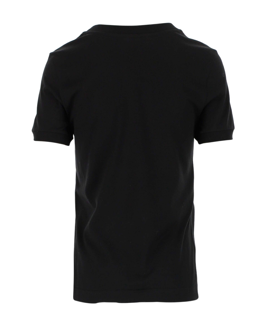 Dolce & Gabbana Black T-shirt With Logo Decorated With Crystals On The Front In Cotton Woman In Black