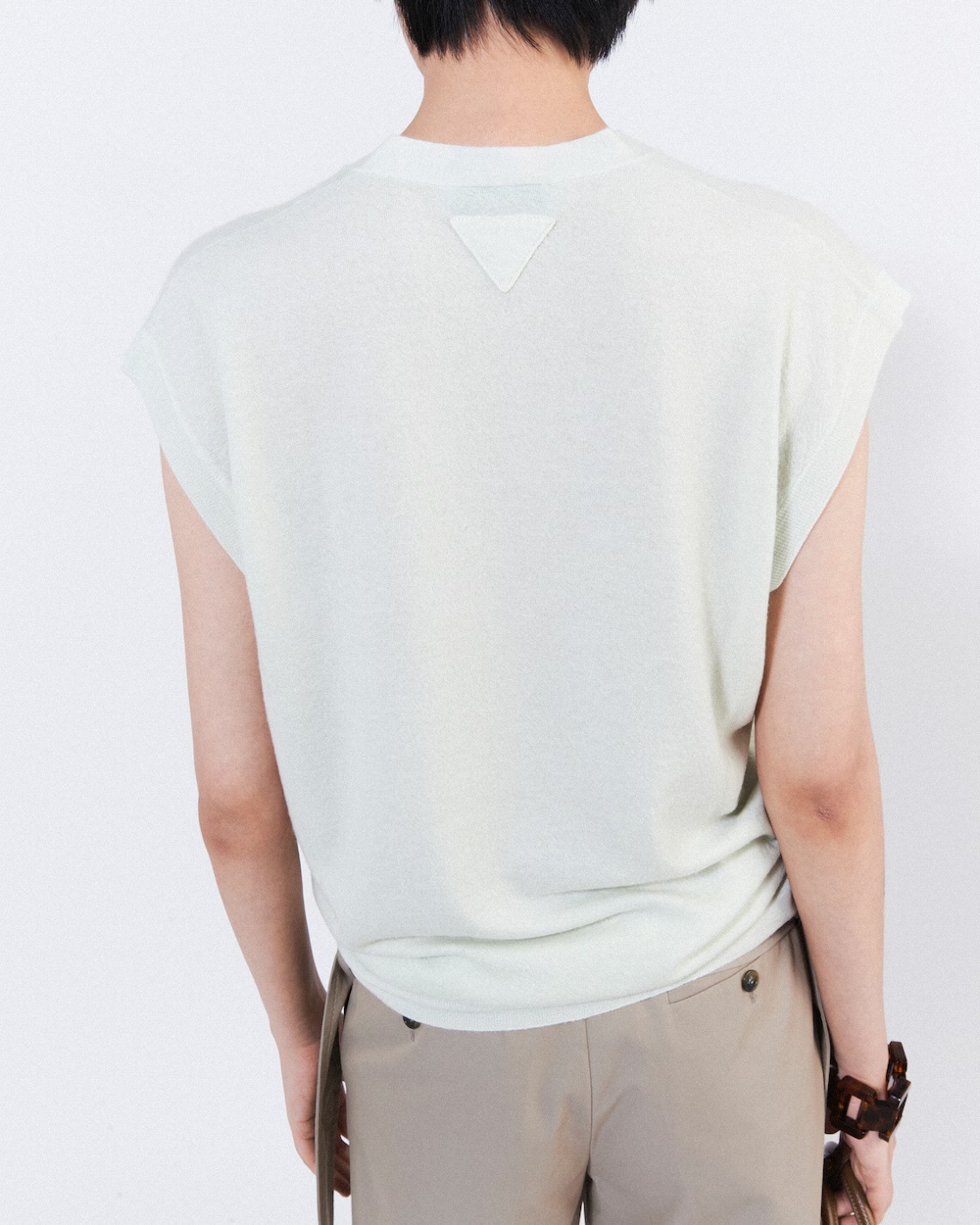 Prada Cashmere Knitted Vest In Marigold Color