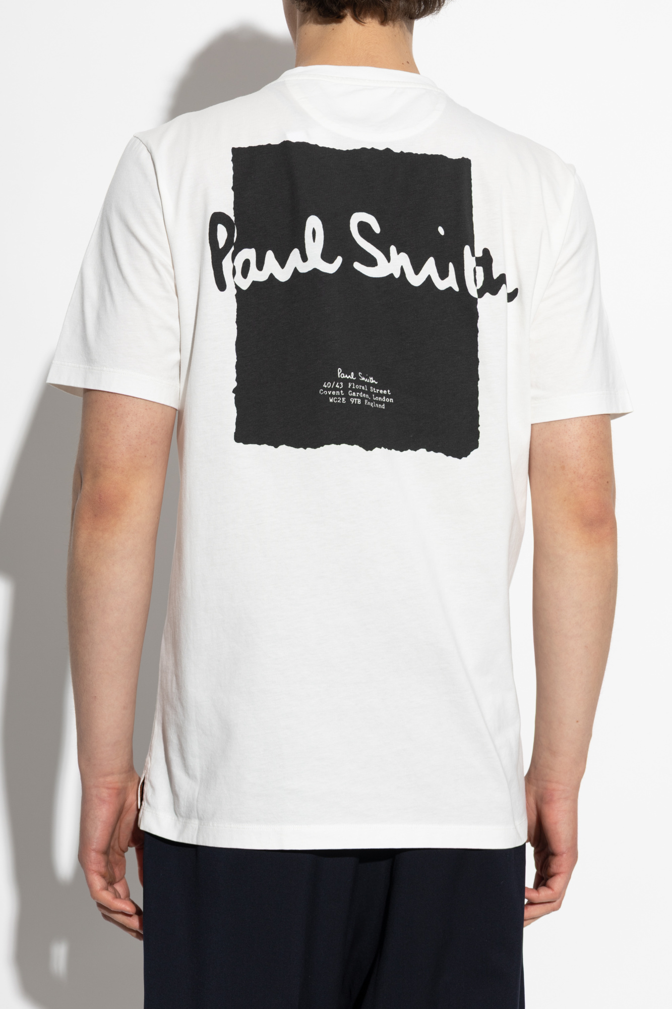 Paul Smith Text-embroidered Crew-neck T-shirt In White