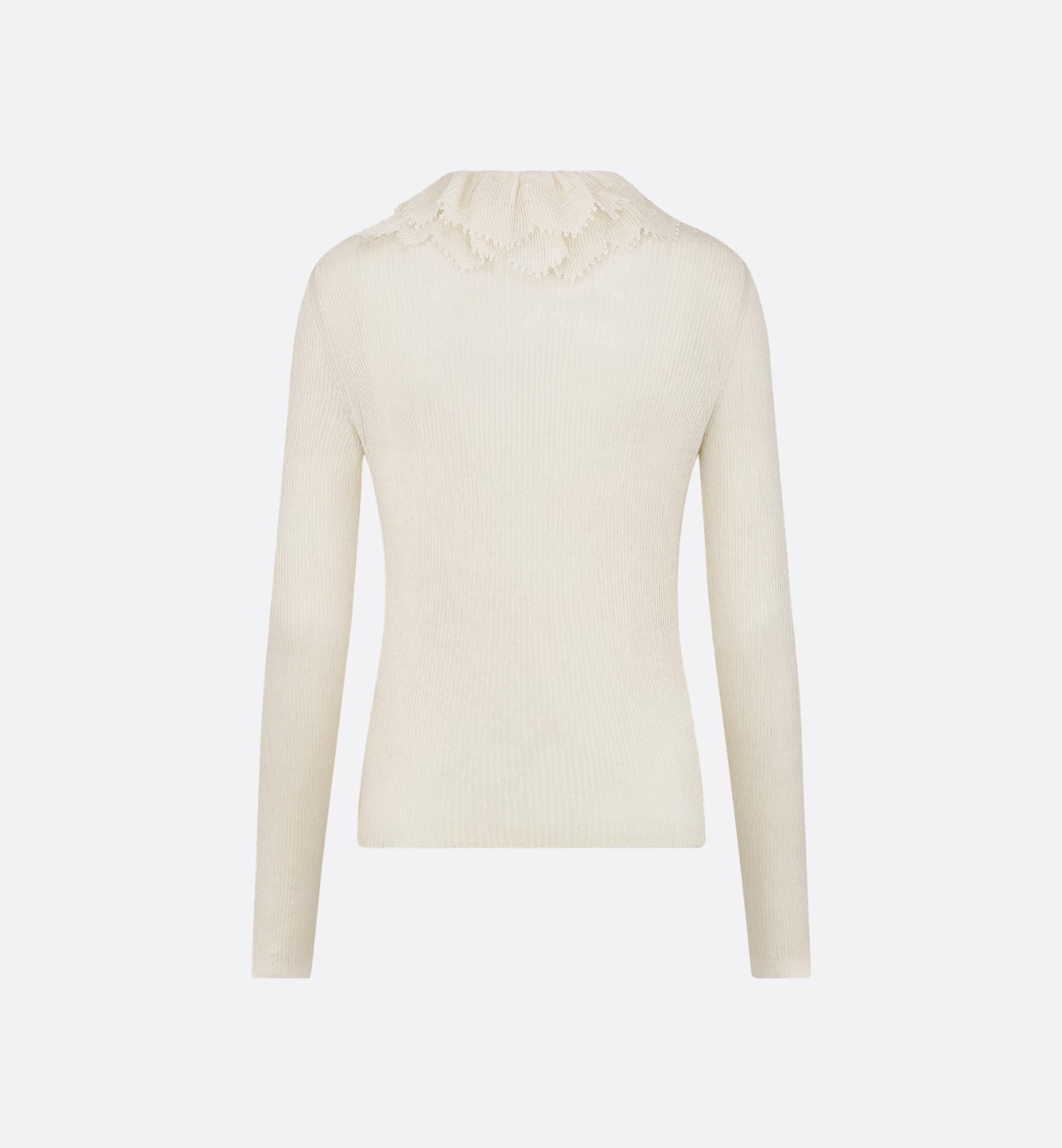 Dior Cardigan With Removable Ruched Collar In White