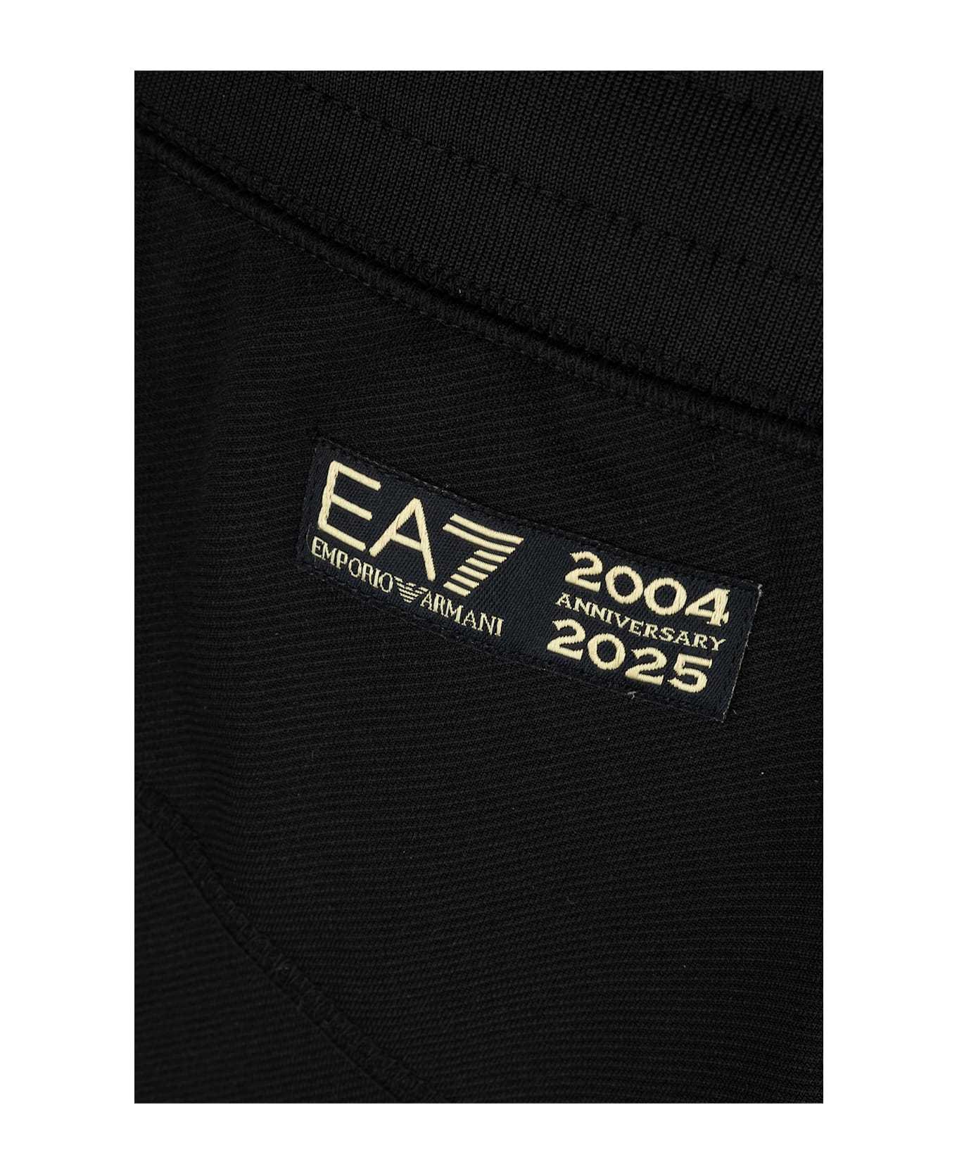 Ea7 Logo-patch Track Shorts In Black