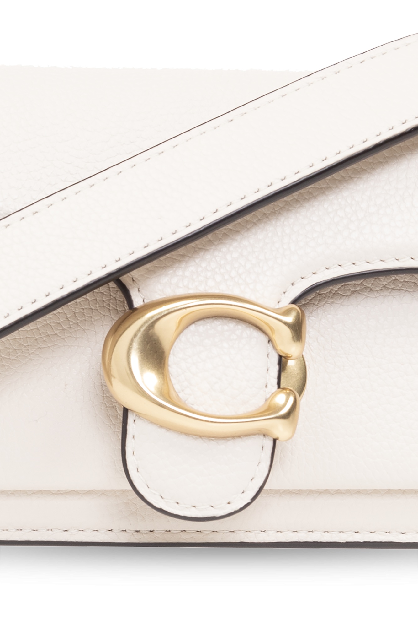 Coach Tabby Logo Plaque Shoulder Bag In White