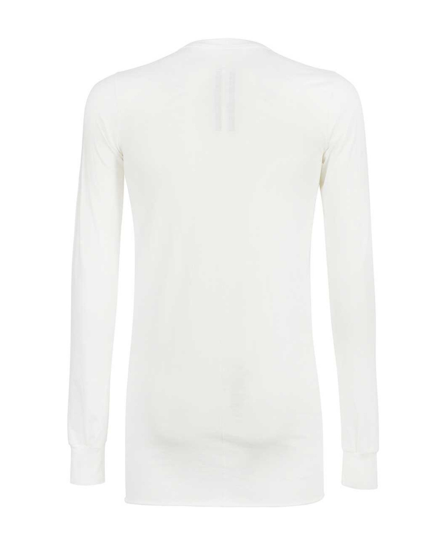 Rick Owens T-shirt With Round Neck And Long Sleeves In White