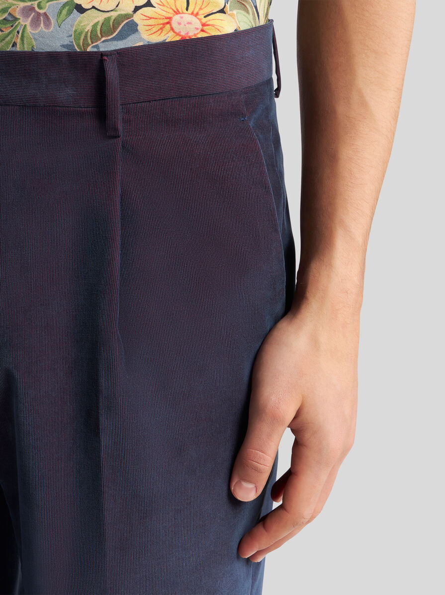Etro Tailored Velvet Trousers In Black