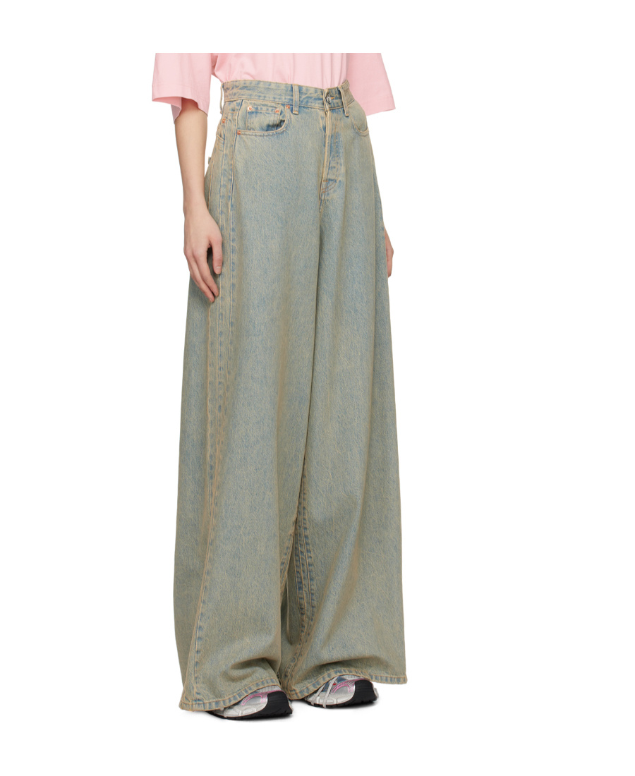 Vetements Faded Wide-leg Jeans In Gray