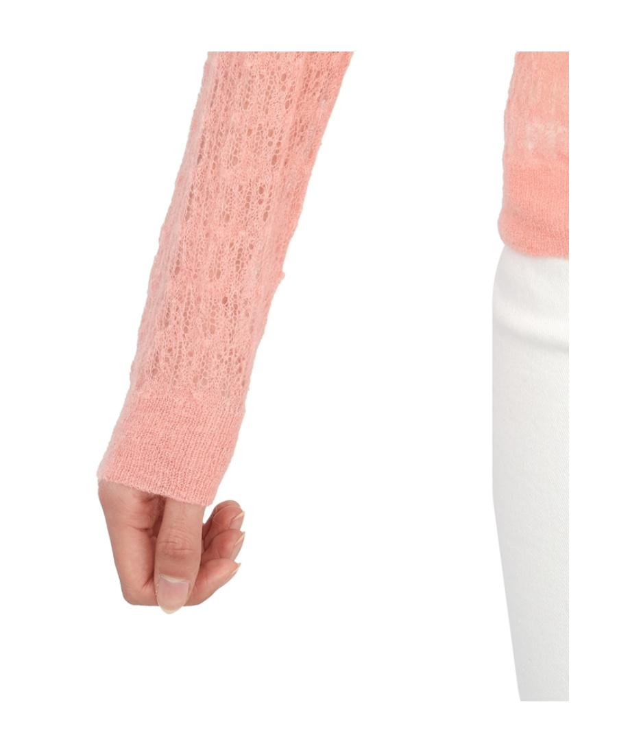 Max Mara Long-sleeved Round Neck Sweater In Pink