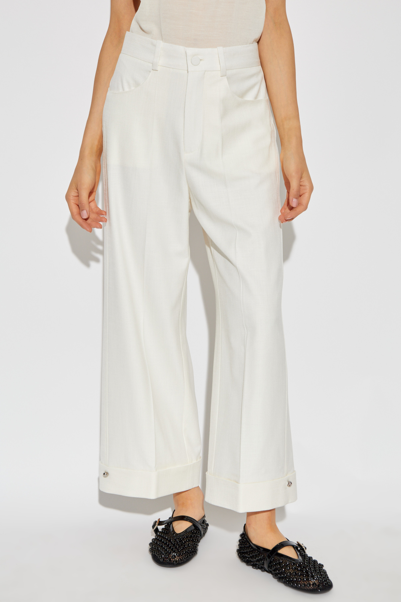 Shop Aeron Jeera Kick-flare Trousers In White