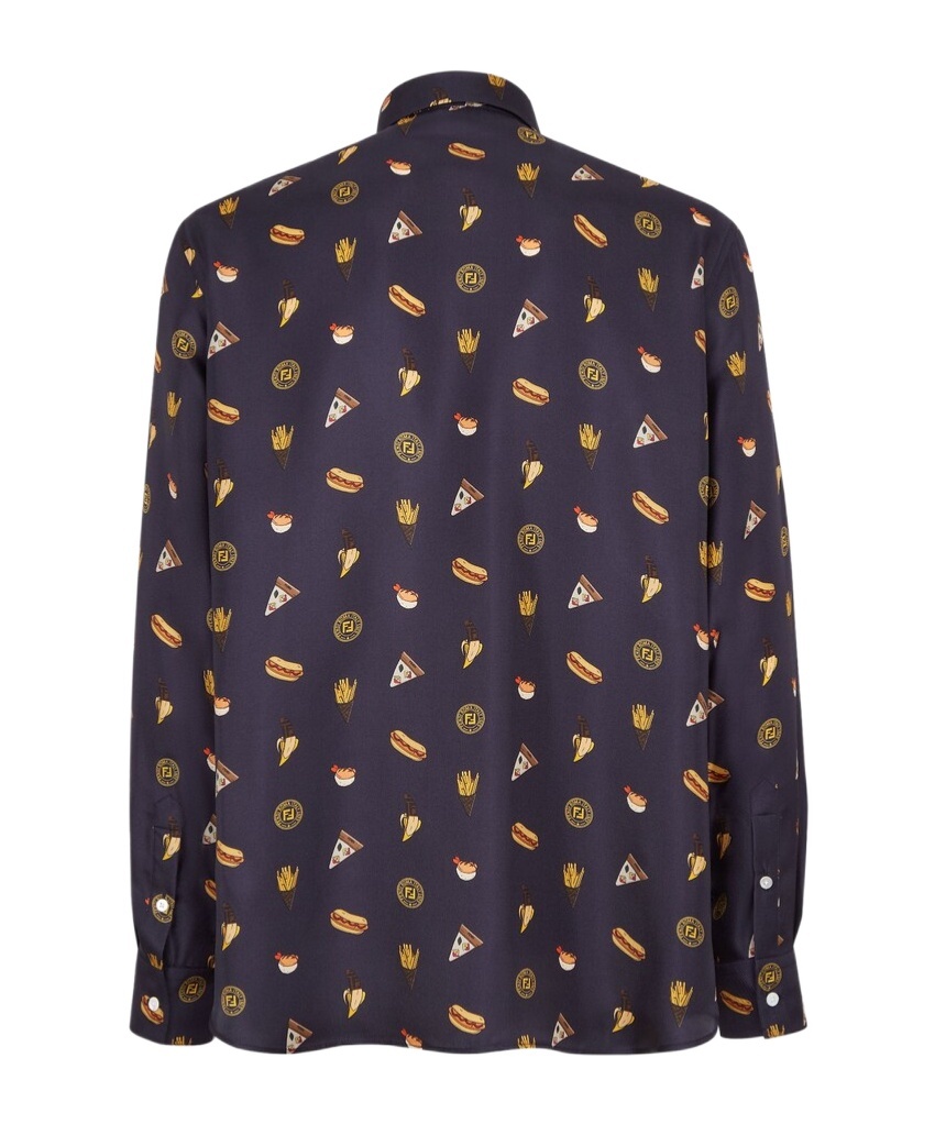 Fendi Long-sleeved Shirt In Black