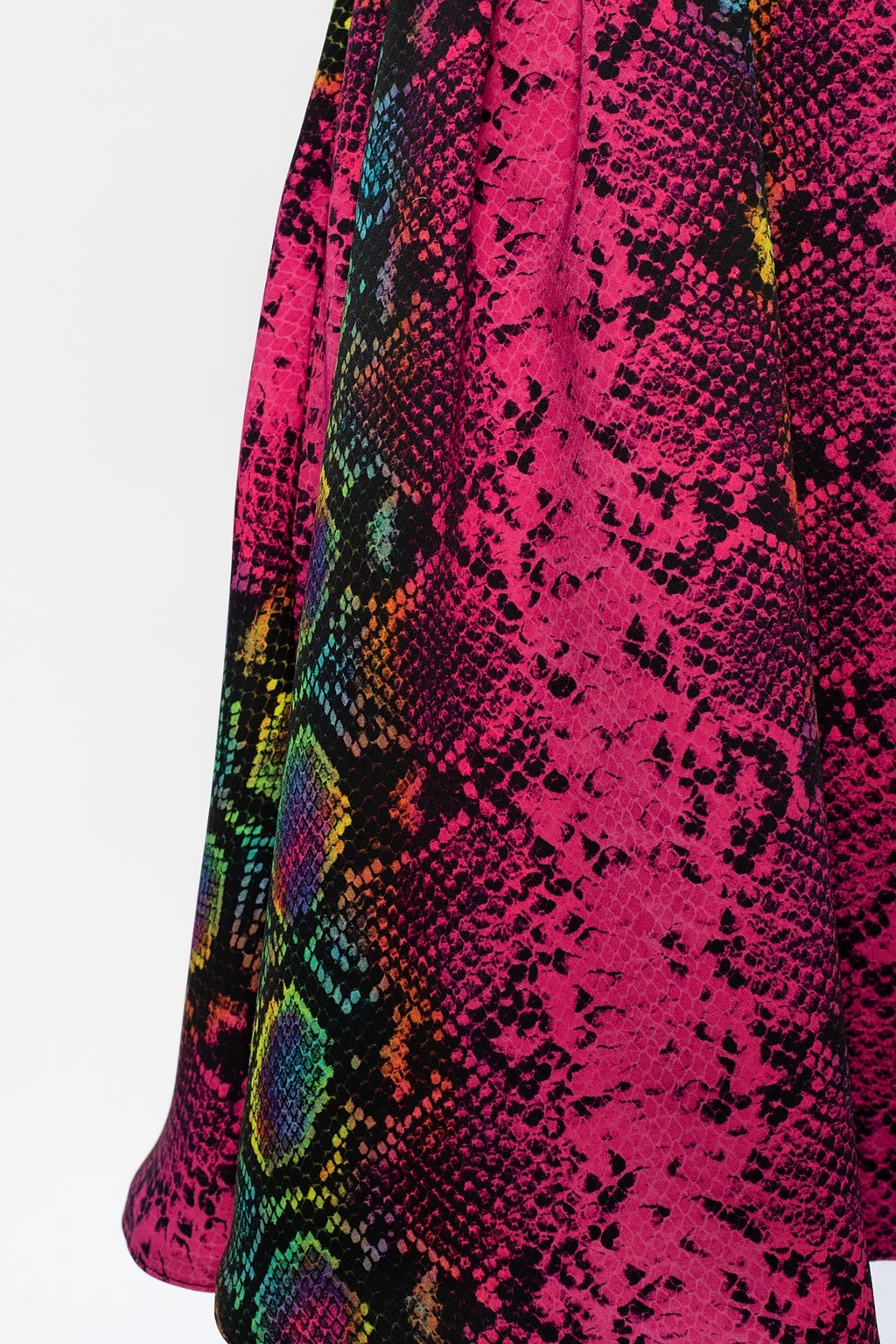 Versace Snakeskin Print Skater Skirt In Pink