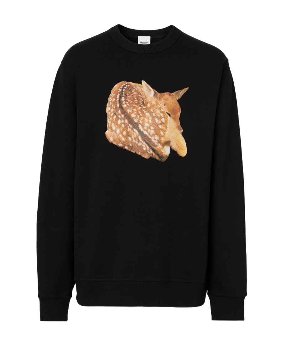 Burberry Graphic-print Cotton Sweatshirt In Black