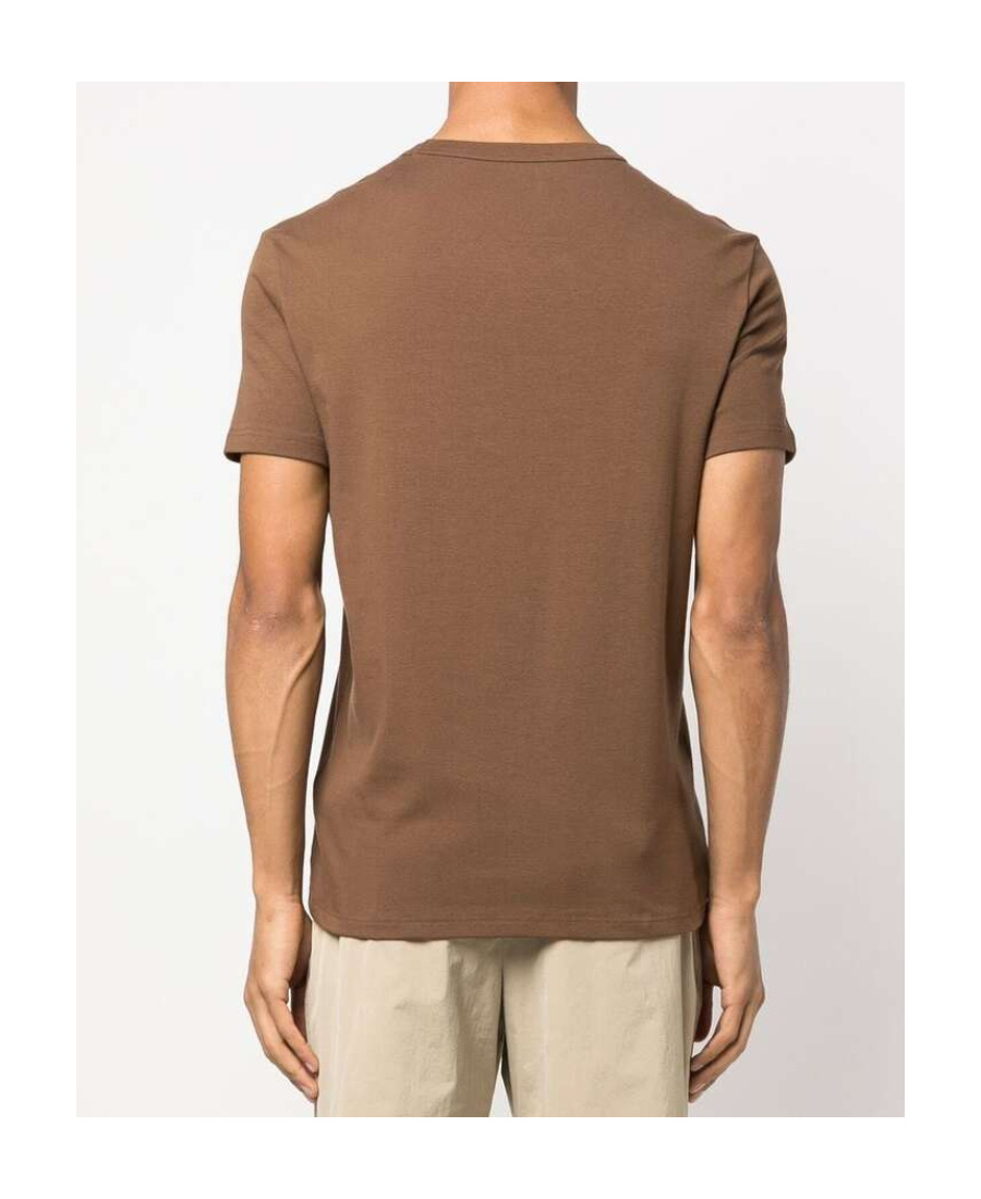 Tom Ford Regular Fit T-shirt In Lyocell And Cotton In Brown