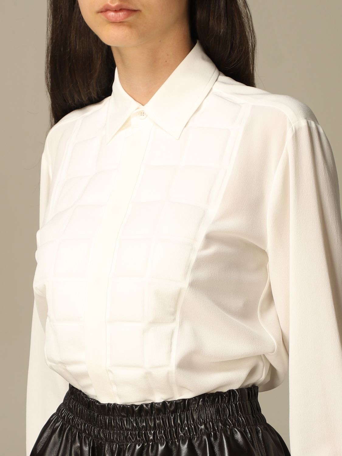 Bottega Veneta Padded-detail Long-line Shirt
