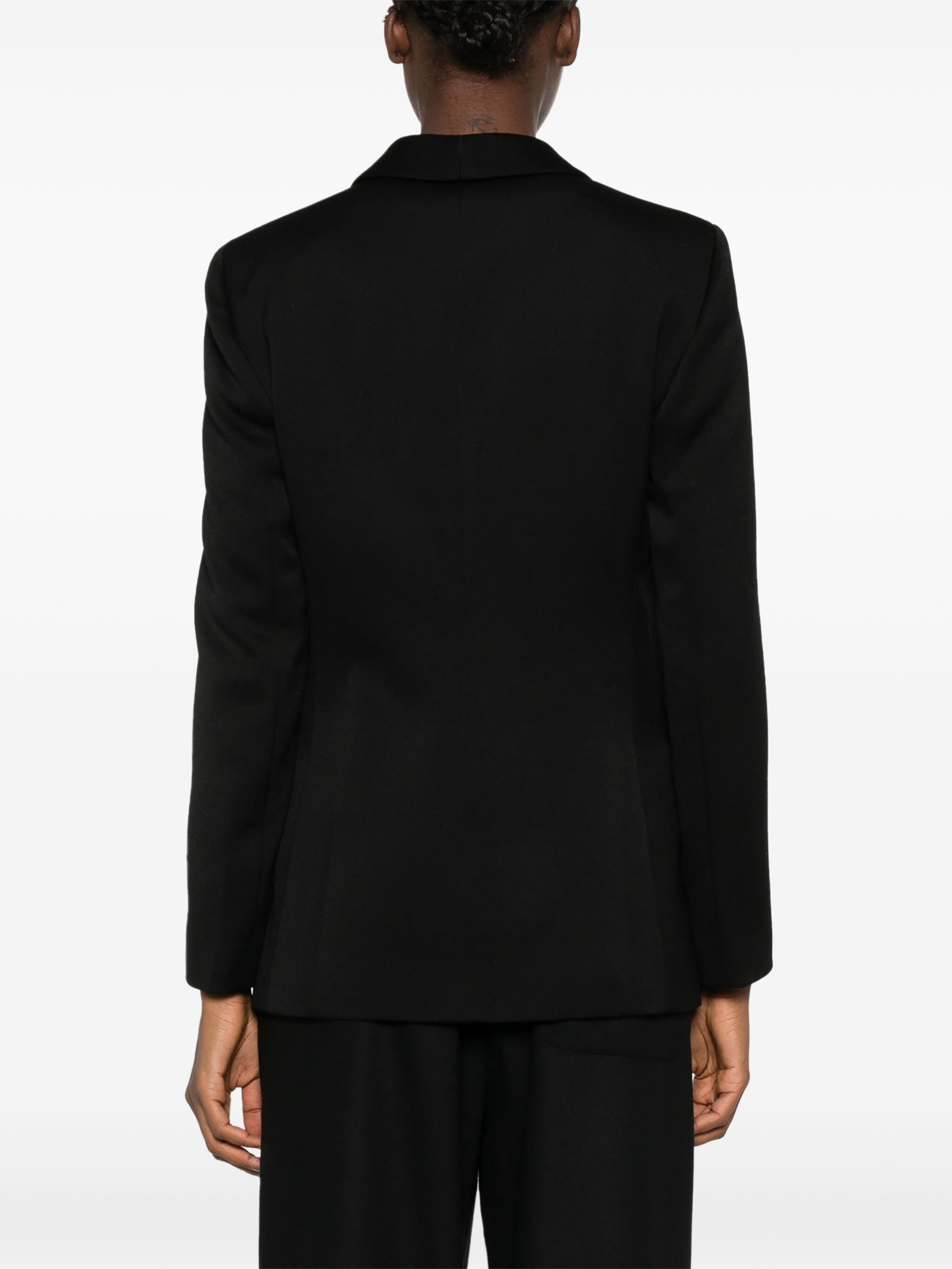 Giorgio Armani Single-breasted Ruffled Blazer In Black