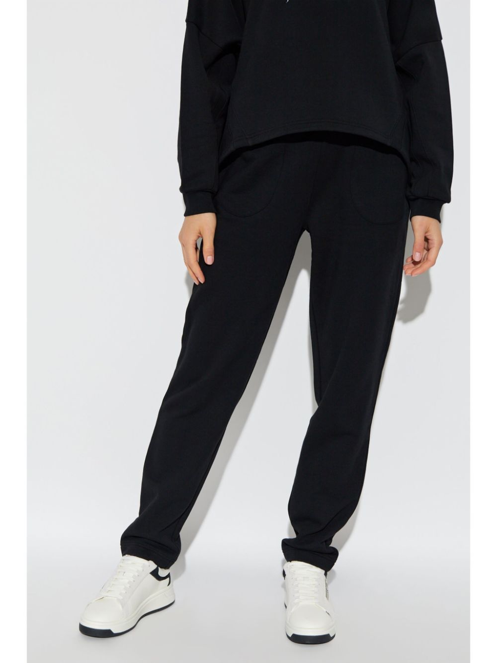 EMPORIO ARMANI LOGO-APPLIQUÉ TRACK PANTS