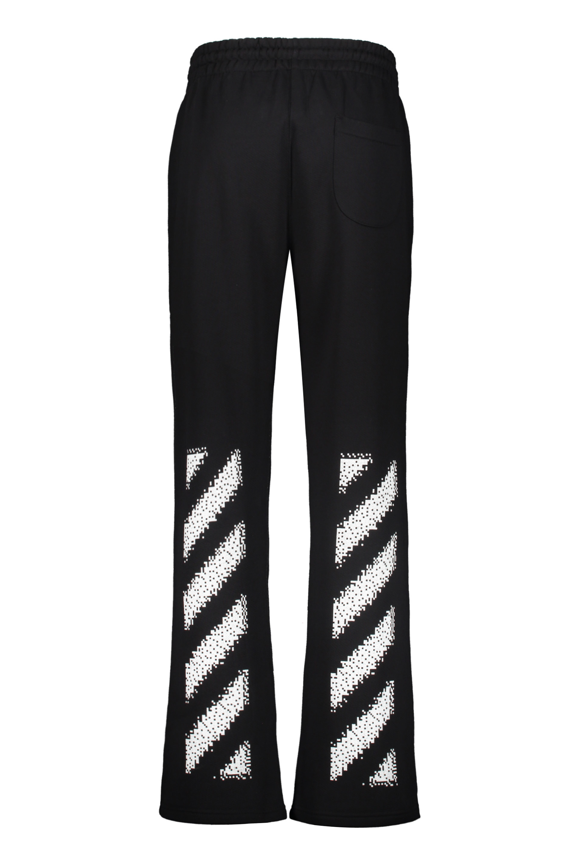 Off-white Pixel Printed French Cotton-terry Sweatpants In Black