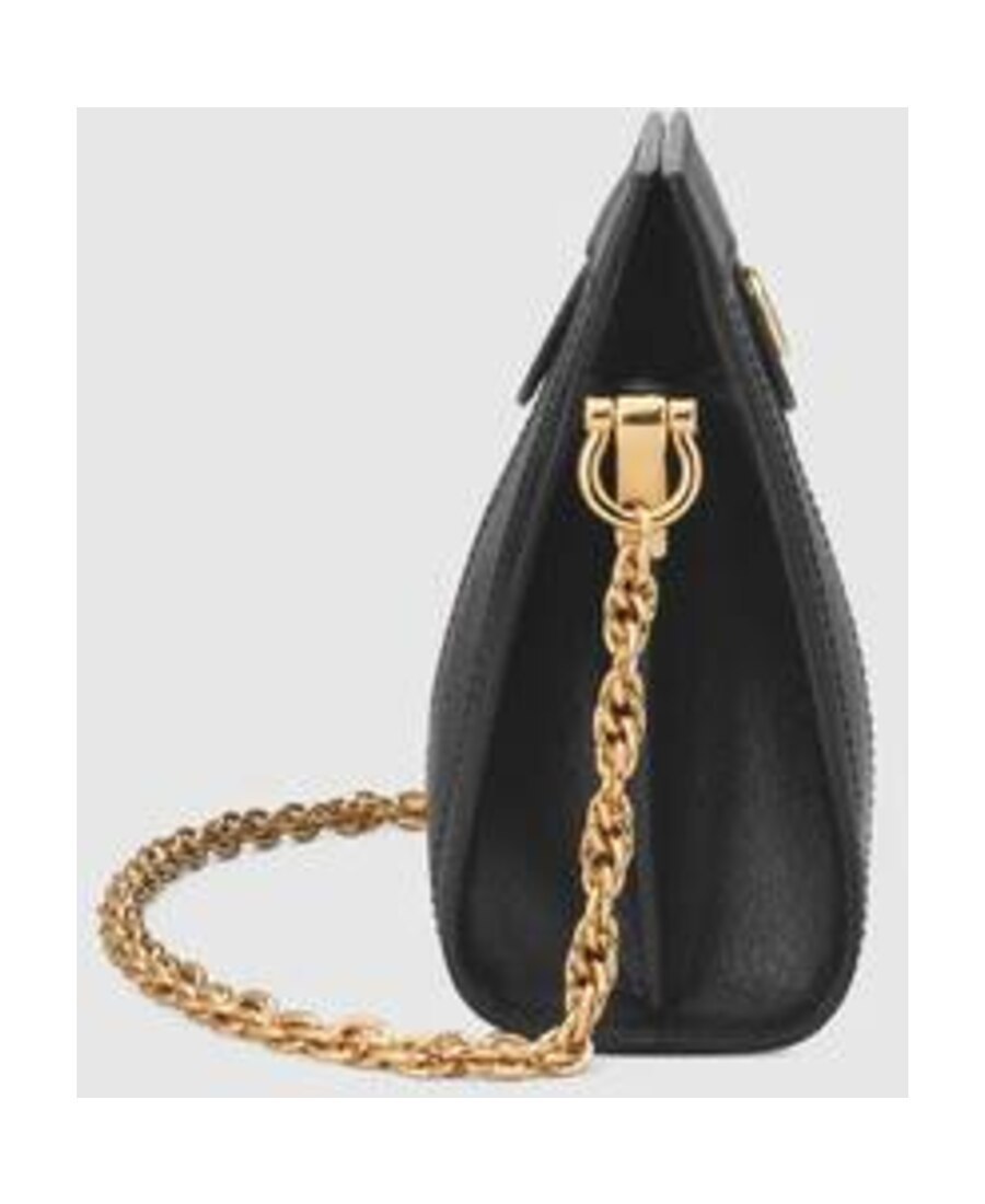 Gucci Ophidia Small Leather Shoulder Bag In Black