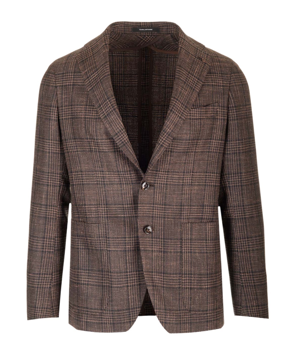Tagliatore Montecarlo Prince Of Wales Blazer In Brown