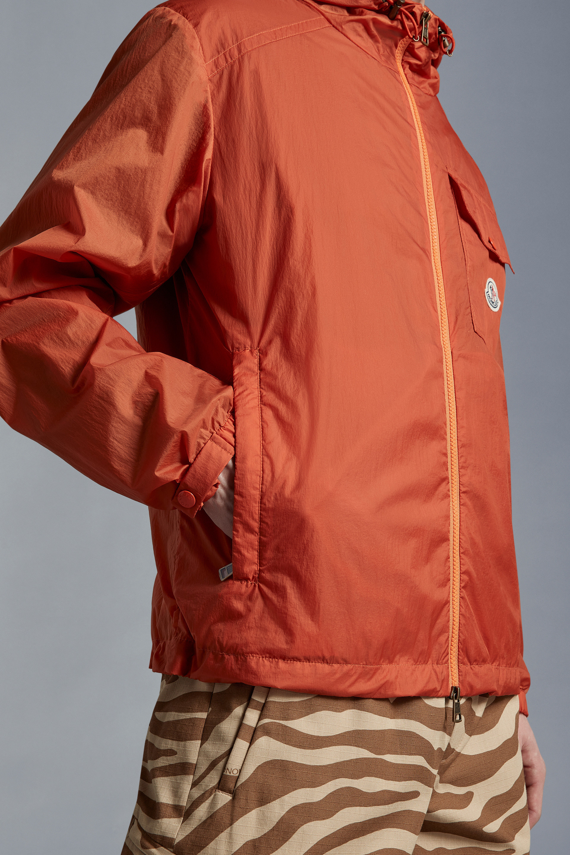 Moncler Samakar Hooded Jacket In Orange