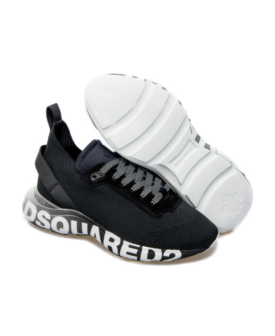 Dsquared2 Logo-print Low-top Sneakers In Black