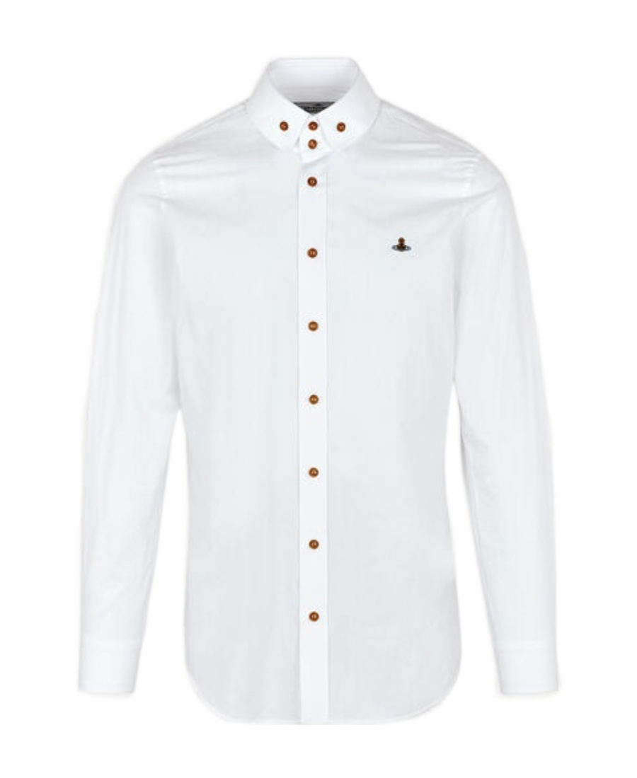 Vivienne Westwood Krall Logo-embroidered Cotton Shirt In White