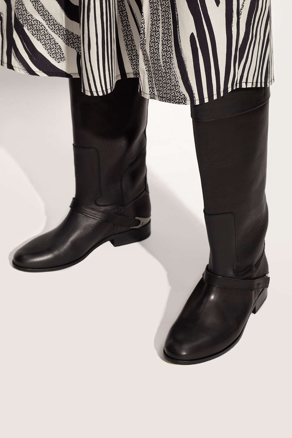 Golden Goose Charlie Leather Boots In Black